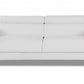 89" White Italian Leather Sofa With Chrome Legs