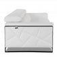 89" White Italian Leather Sofa With Chrome Legs