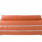 89" Camel Italian Leather Sofa With Silver Legs