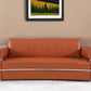 89" Camel Italian Leather Sofa With Silver Legs