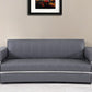 89" Dark Gray Italian Leather Sofa With Silver Legs