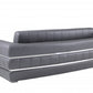 89" Dark Gray Italian Leather Sofa With Silver Legs