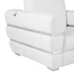 89" White Italian Leather Sofa With Silver Legs