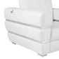 89" White Italian Leather Sofa With Silver Legs