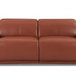 86" Camel Italian Leather USB Reclining Sofa With Silver Legs