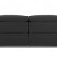 86" Dark Gray Italian Leather USB Reclining Sofa With Silver Legs
