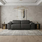 86" Dark Gray Italian Leather USB Reclining Sofa With Silver Legs