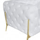 93" White Italian Leather Chesterfield Sofa With Silver Legs