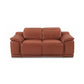Three Piece Indoor Camel Italian Leather Six Person Seating Set