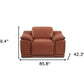 Three Piece Indoor Camel Italian Leather Six Person Seating Set