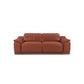 Two Piece Indoor Camel Italian Leather Five Person Seating Set