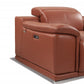 Two Piece Indoor Camel Italian Leather Five Person Seating Set
