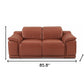Two Piece Indoor Camel Italian Leather Five Person Seating Set