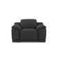 Three Piece Indoor Dark Gray Italian Leather Six Person Seating Set