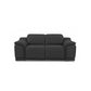 Three Piece Indoor Dark Gray Italian Leather Six Person Seating Set