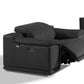 Three Piece Indoor Dark Gray Italian Leather Six Person Seating Set