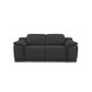 Two Piece Indoor Dark Gray Italian Leather Five Person Seating Set
