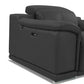 Two Piece Indoor Dark Gray Italian Leather Five Person Seating Set