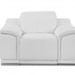 Three Piece Indoor White Italian Leather Six Person Seating Set