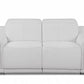 Three Piece Indoor White Italian Leather Six Person Seating Set