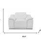 Three Piece Indoor White Italian Leather Six Person Seating Set