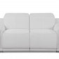 Two Piece Indoor White Italian Leather Five Person Seating Set
