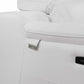 Two Piece Indoor White Italian Leather Five Person Seating Set