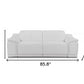 Two Piece Indoor White Italian Leather Five Person Seating Set