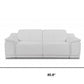 Two Piece Indoor White Italian Leather Five Person Seating Set