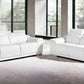 Two Piece Indoor White Italian Leather Five Person Seating Set