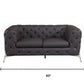 Two Piece Indoor Brown Italian Leather Five Person Seating Set