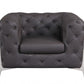 Three Piece Indoor Brown Italian Leather Six Person Seating Set