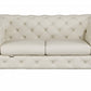 Two Piece Indoor Beige Italian Leather Five Person Seating Set