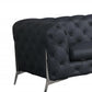 Two Piece Indoor Dark Gray Italian Leather Five Person Seating Set