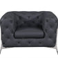 Three Piece Indoor Dark Gray Italian Leather Six Person Seating Set