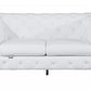 Two Piece Indoor White Italian Leather Five Person Seating Set