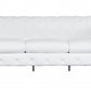 Two Piece Indoor White Italian Leather Five Person Seating Set