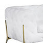 Two Piece Indoor White Italian Leather Five Person Seating Set