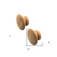 Set of Two Brown Wood Classic Round Drawer Pull Knobs