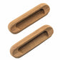 Set of Two Brown Teak Wood Drawer Pull Knobs