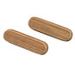 Set of Two Brown Teak Wood Drawer Pull Knobs