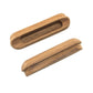 Set of Two Brown Teak Wood Drawer Pull Knobs