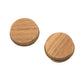 Set of Two Brown Wood Recessed Round Drawer Pull Knobs