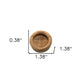 Set of Two Brown Wood Recessed Round Drawer Pull Knobs