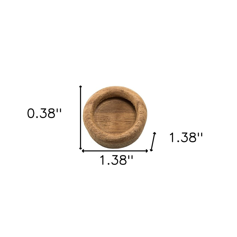 Set of Two Brown Wood Drawer Pull Knobs