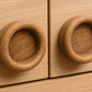 Set of Two Brown Wood Recessed Round Drawer Pull Knobs