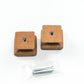 Set of Two Brown Wood Square Drawer Pull Knobs