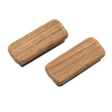 Set of Two Brown Teak Wood Drawer Pull Knobs