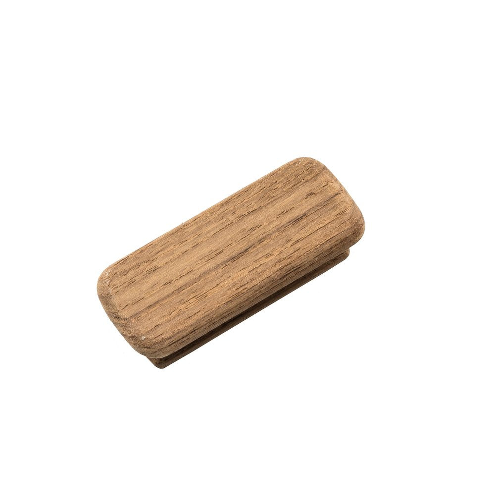 Set of Two Brown Teak Wood Drawer Pull Knobs