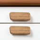 Set of Two Brown Teak Wood Drawer Pull Knobs